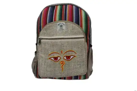 Eye Of Buddha Printed Hemp Backpack