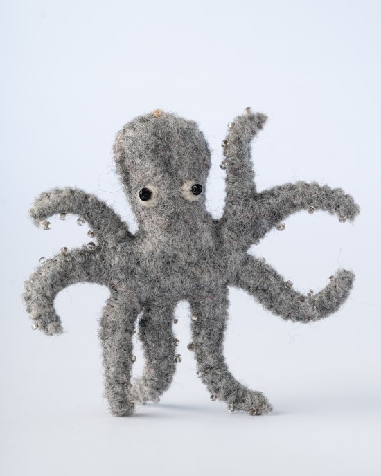 The beaded octopus felt toy
