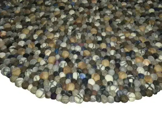 Handmade Felt Round Shape Stone Ball Rug ( Mix Sizes Balls )