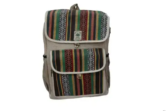 Colorful Multi Pocket Hemp Backpack
