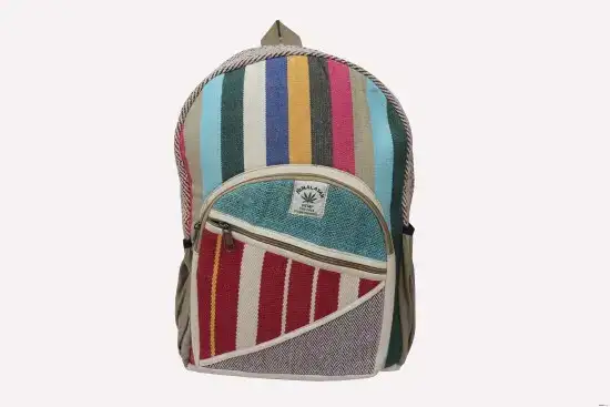Unique Multicolor Hemp Backpack - Unisex