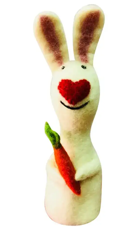 Rabbit With Carrot - Felt Egg Warmer