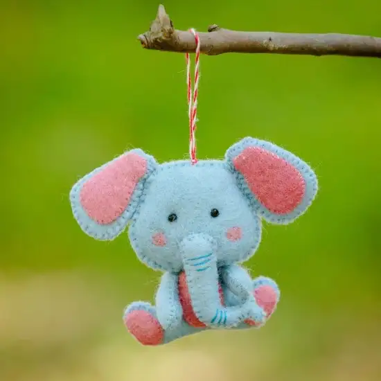 Felt Elephant Hanging Doll
