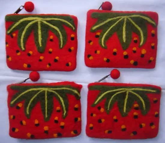 Handmade Felt Strawberry Design Purse