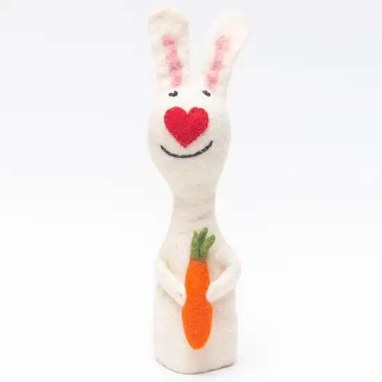 Bunny With Carrot Egg Warmer Felt Toy