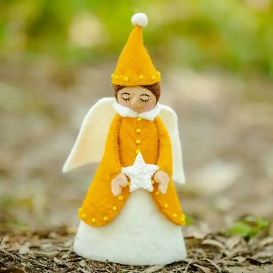 Felt Yellow Fairy Doll With Hat
