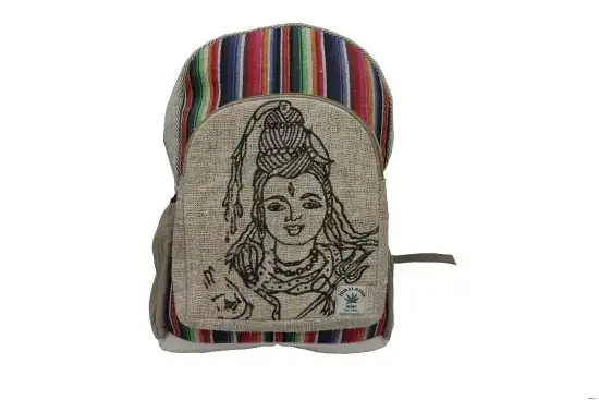 Lord Shiva Printed Hemp Backpack