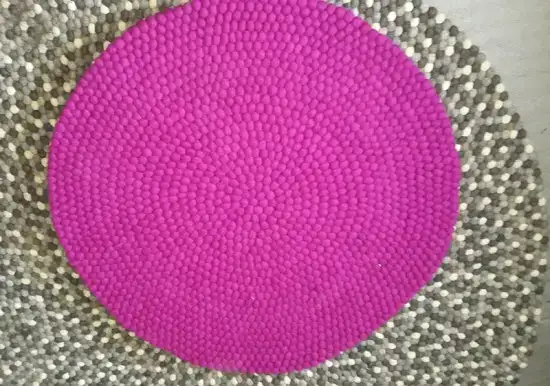 Handmade Felt Plain Ball Rug