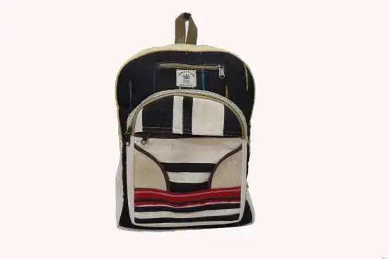 Black Color Hemp Backpack