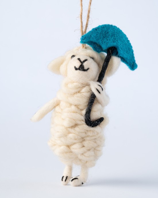 The white fancy sheep felt toy