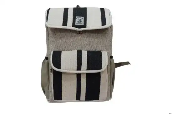 Black & White Hemp Backpack