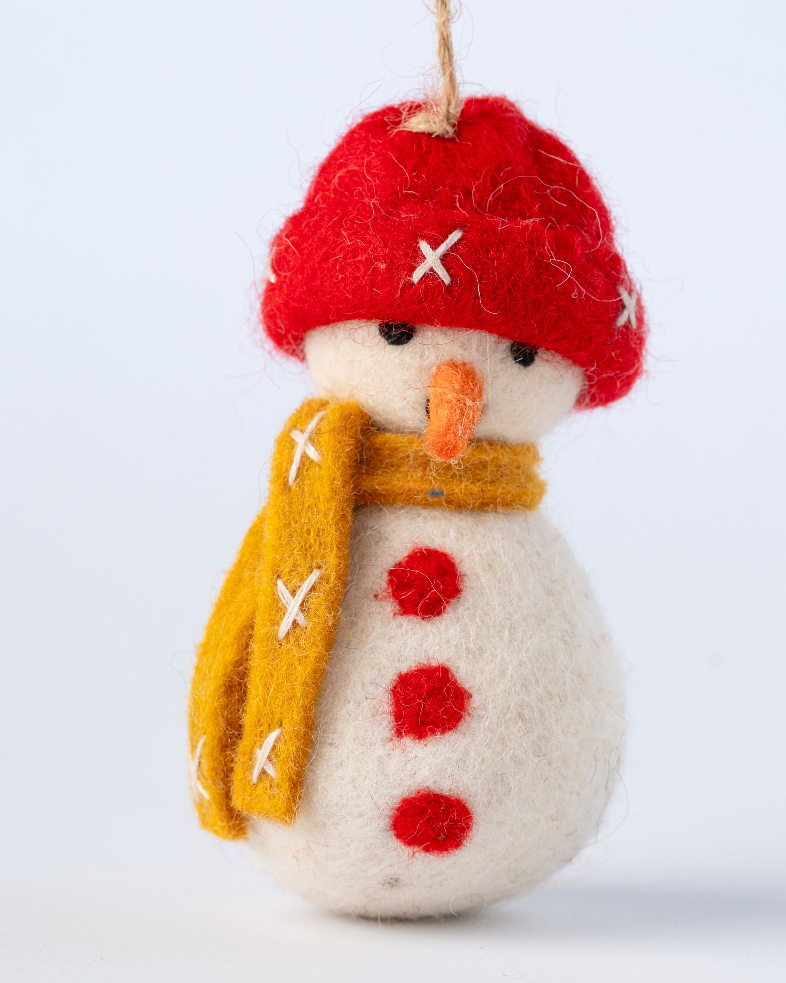 Snowman with red hat and scarf